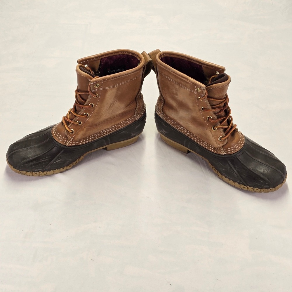 LL Bean Gore Tex Insulated Duck Boots Leather Women's Size 9 Made in USA - Picture 4 of 10